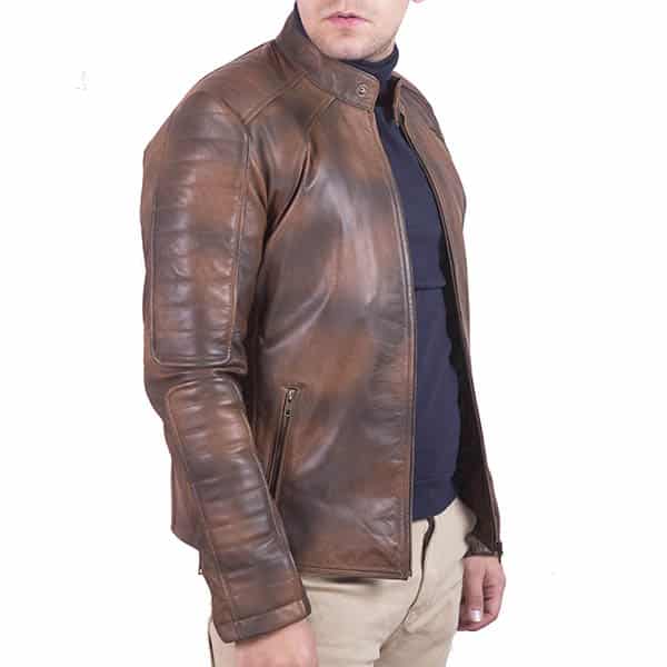 Vintage Brown Slim fit Leather Jacket