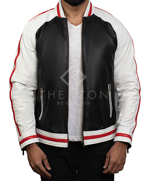 Gilanis Classic Red Stripped Bomber Jacket