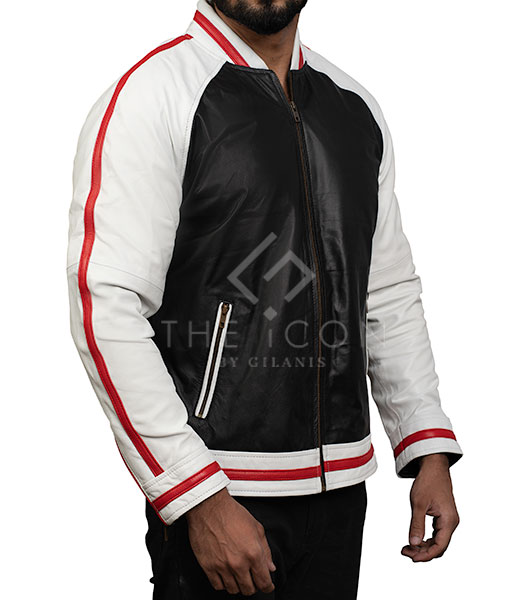 Gilanis Classic Red Stripped Bomber Jacket