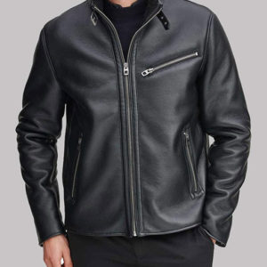 Mens Black Geniune Leather Jacket