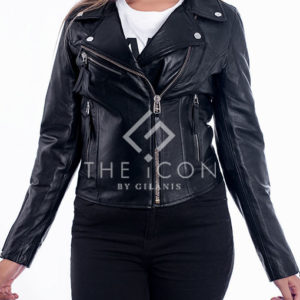 Women's Black Biker Leather Jacket