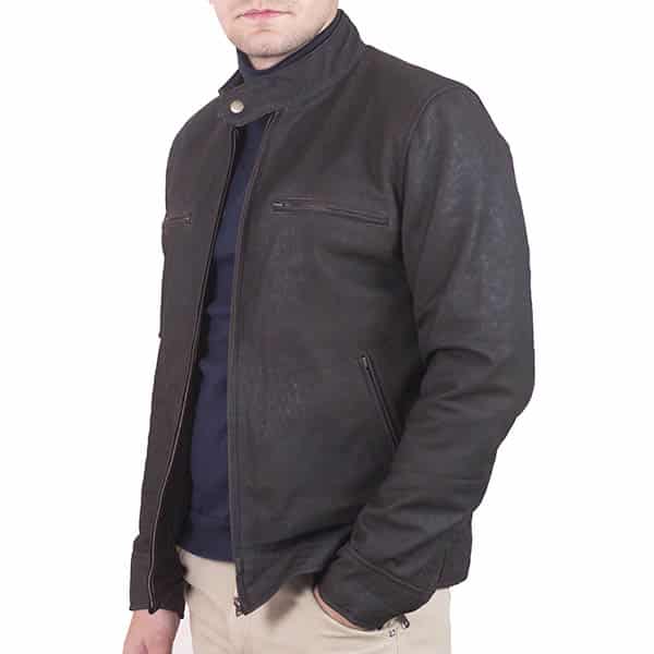 Men's Stylish Dark Brown Leather Jacket