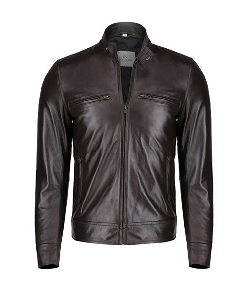 Men's Stylish Coffee Brown Leather Jacket | The Icon Fashion