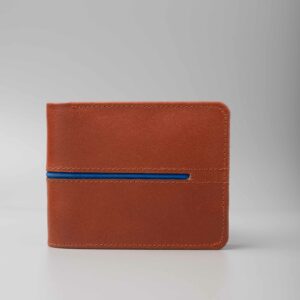 Men's Striped Brown Leather Wallet