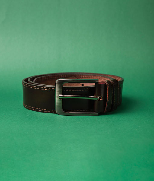 Classic Dark Brown Leather Belt For Men