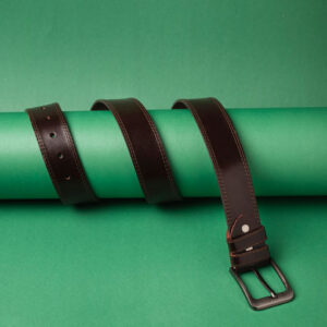 Classic Dark Brown Leather Belt For Men