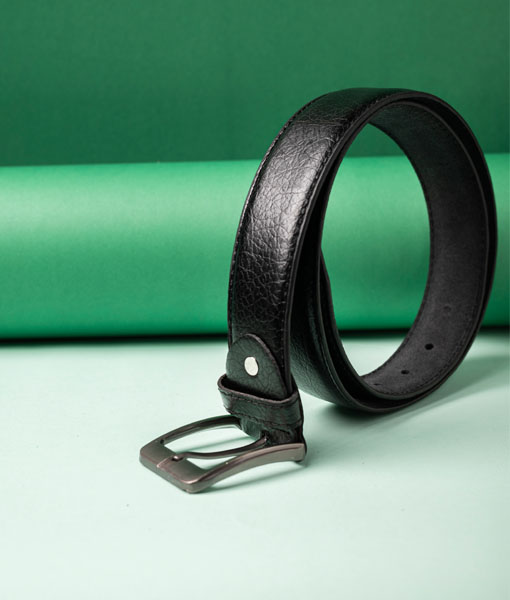 Men's Black Textured Style Belt