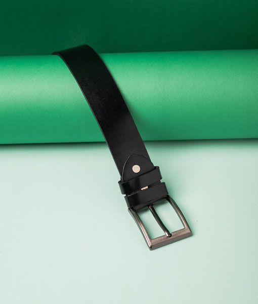 Men's Formal Style Black Leather Belt