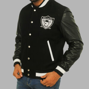 Men's Raiders Black Varsity Jacket