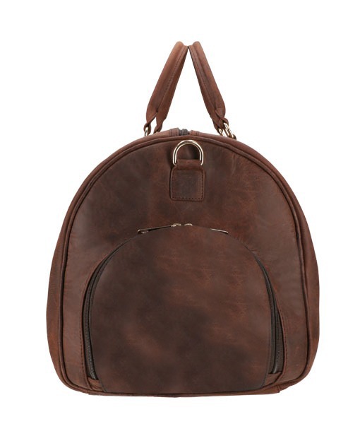 Men's Distressed Brown Crazy horse Leather Duffle Bag