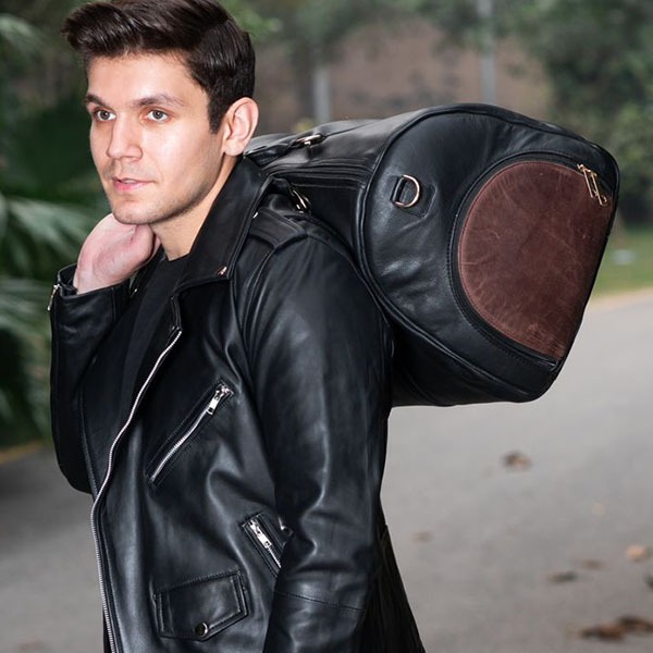 Men's Traveling Leather Duffle Bag