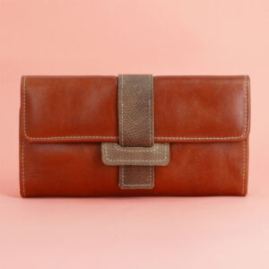Women's Luxury Brown Leather Clutch