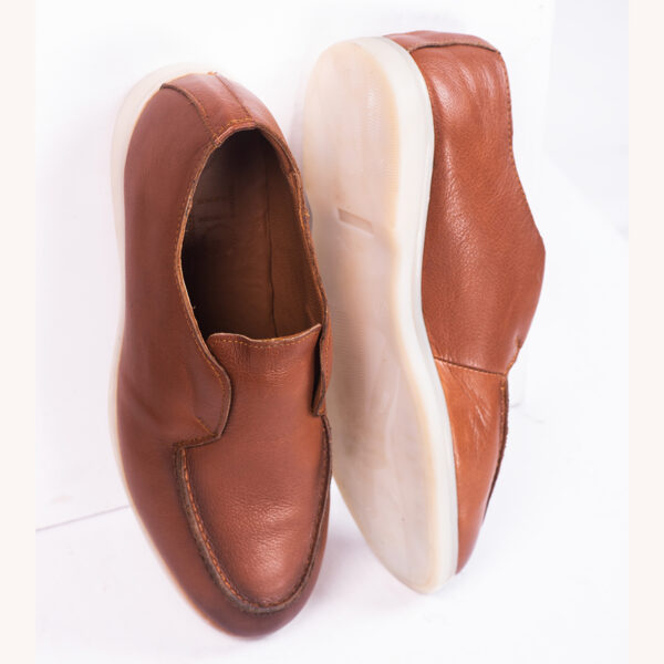 Men’s Turkiye-built Grainy Leather Half Boot Style in Brown
