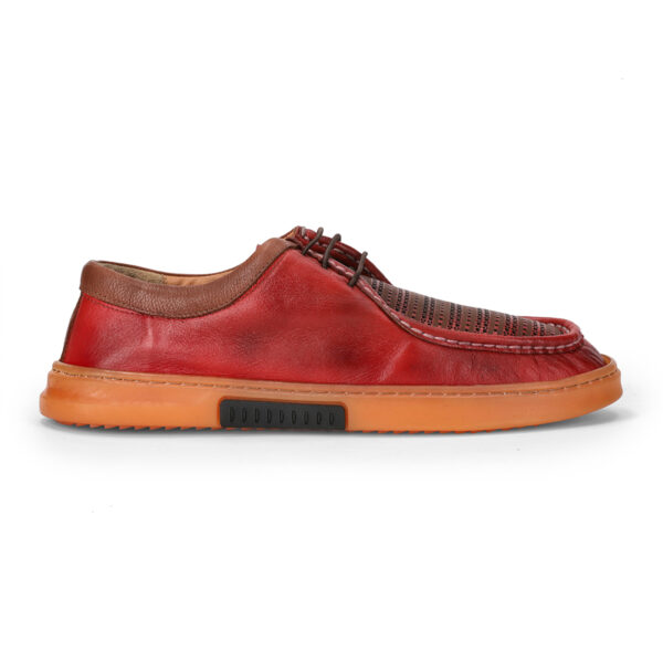 Men’s Turkish-built Handmade Casual Leather Shoes in Coal Red Color