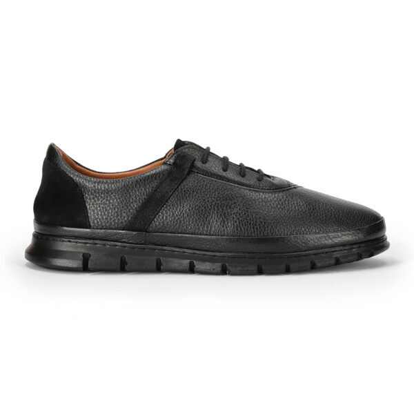 Men's Turkiye-made Grainy-design Leather Shoes in Black