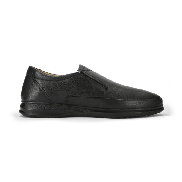 Men's Turkish-built Slip-On Dotted Grainy Leather Shoes in Black