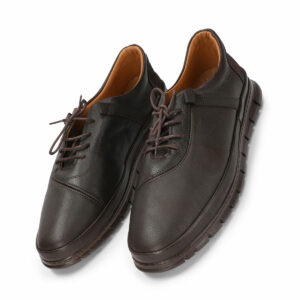 Men’s Turkiye-made Grainy-design Leather Shoes in Dark Brown