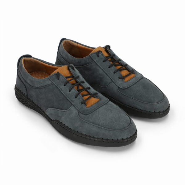 Men's Turkiye-origin Dual-tone Sporty Suede Leather Shoes in Blue