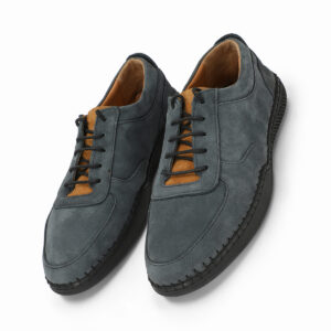 Men's Turkiye-origin Dual-tone Sporty Suede Leather Shoes in Blue