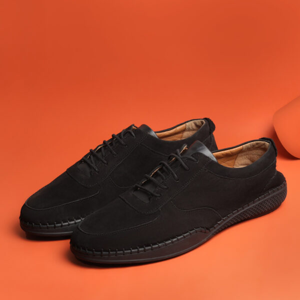 Men's Turkish-built Snug-fit Suede Leather Shoes in Black