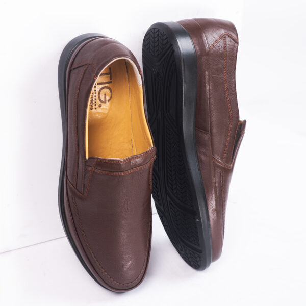 Men’s Turkish-Built Grainy Leather Shoes in Dark Brown