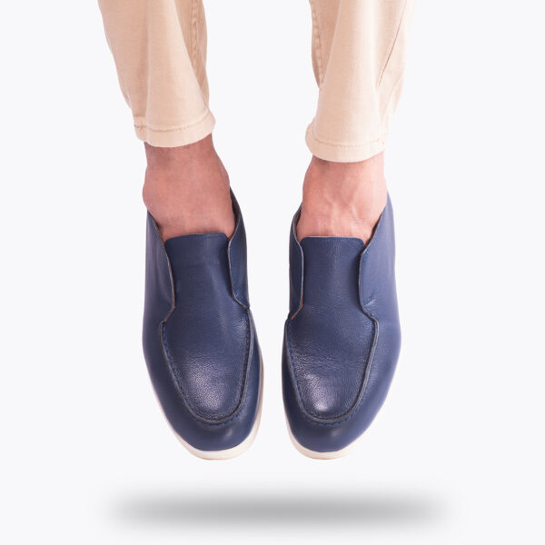 Men’s Turkiye-built Grainy Leather Half Boot Style in Blue Color